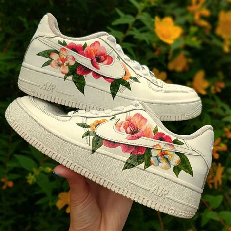 Hand Painted Air Force 1 Trainers Custom Floral Design Etsy Floral