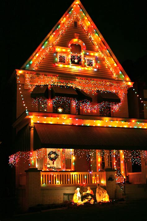 Christmas House Lights At Night Ruth E Hendricks Photography
