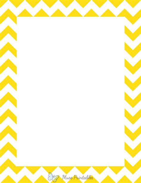 Printable White And Yellow Chevron Page Border