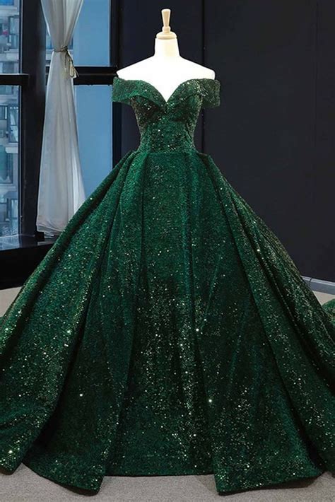 Deep Green Long Quinceanera Dresses Sweet 16 Prom Dress Pageant Dress Ml6990 Green Prom Dress