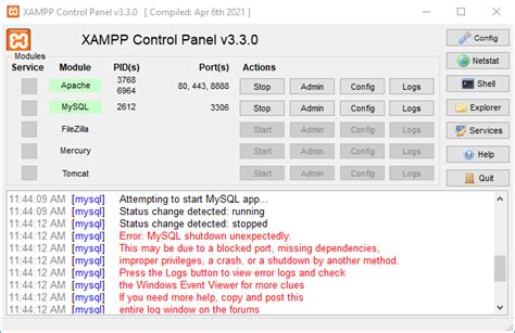 How To Fix Error MySQL Shutdown Unexpectedly In XAMPP Control Panel