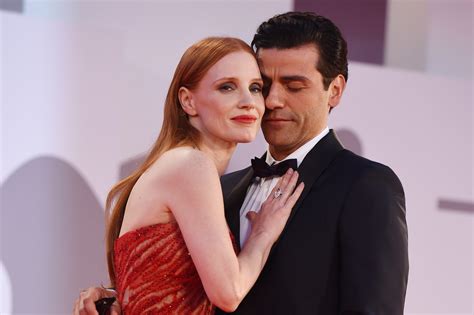 Oscar Isaac And Jessica Chastains Venice Red Carpet Appearance Cements