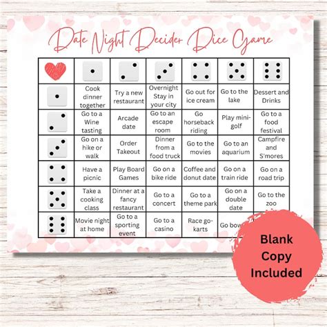 Date Night Dice Game Date Night Decider Date Ideas For Couples Couples Dice Game Anniversary