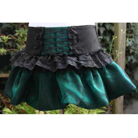 80s Skirt Gothic Lolita Skirt Rara Skirt Dark Green And Black Etsy