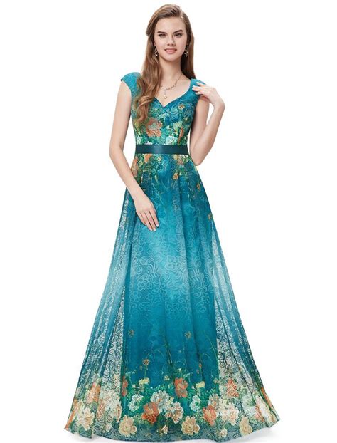 Ever Pretty Womens Floor Length Floral Printed Lace Evening Gown 4 Us