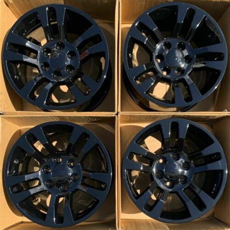 18 Chevy Silverado Tahoe Factory Wheels Rims Gloss Black Suburban Oem