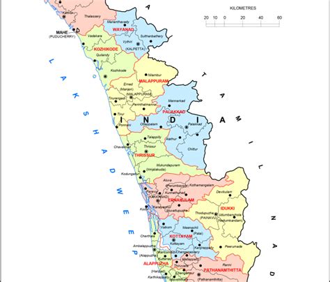 Kerala Map With District Kerala Map Download Free Kerala Map In Pdf