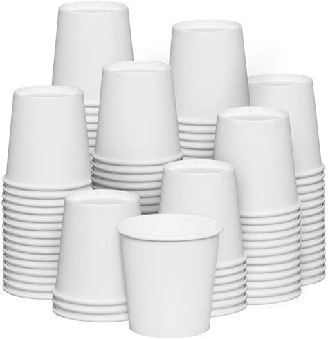 Comfy Package 4 Oz White Paper Cups Small Disposable Bathroom