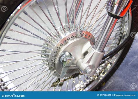 Motorcycle Wheels Wire Spokes Of A Motorcycle Stock Photo Image Of
