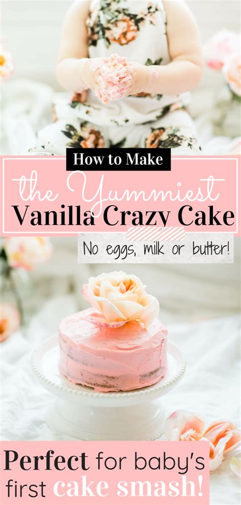 First Birthday Smash Cake Vanilla Crazy Cake Recipe Glitter Inc