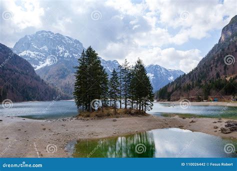Lake Predil Julian Alps Italy Stock Photo Image Of Lake Panorama