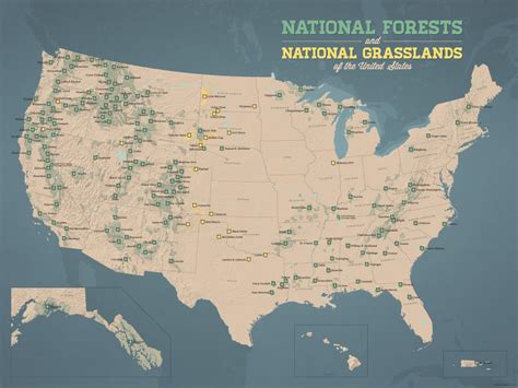 Us National Forests Map 18x24 Poster Best Maps Ever