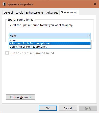 Then choose windows sonic for headphones from the menu under the spatial sound section. Windows 10 New Feature: What is Windows Sonic and How to ...