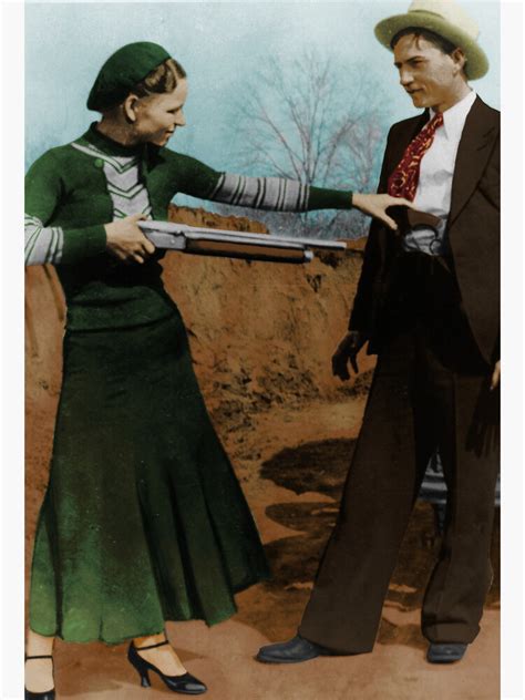 Bonnie And Clyde Colorized Poster By Jlhstudios Redbubble