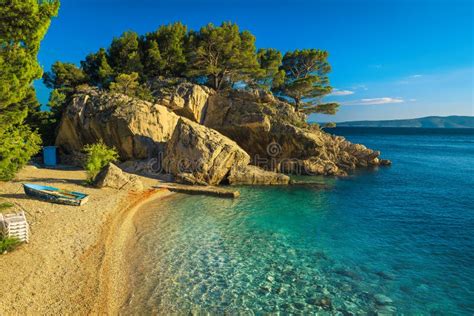 Spektakuläre Küste Mit Klippen Und Sauberes Meer Brela Dalmatia Croatia