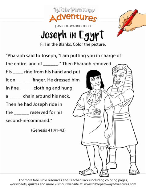 Free Bible Coloring Pages Joseph In Egypt Coloring Page Blog