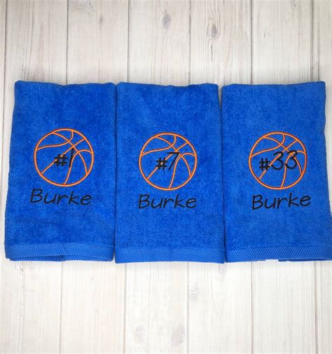 Personalized Basketball Towel Personalized Embroidered Sports Etsy