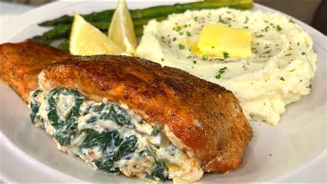 Delicious Spinach Stuffed Salmon Recipe Youtube