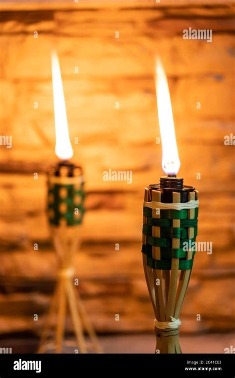 Bamboo Oil Lamp Or Pelita For Eid Or Hari Raya Decoration With Copy