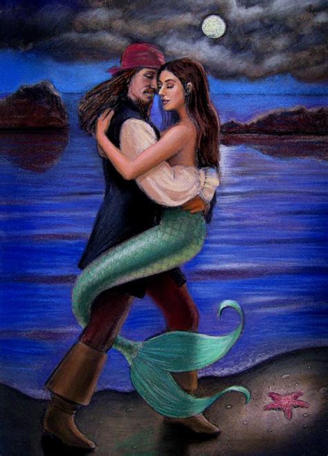 Mermaid And Pirates Caribbean Love Painting By Sue Halstenberg Pixels