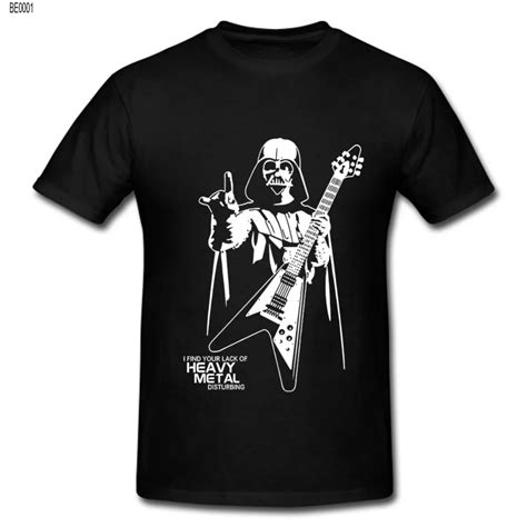 Men Darth Vader Heavy Metal Designer Funny T Shirts Short Sleeve Tee