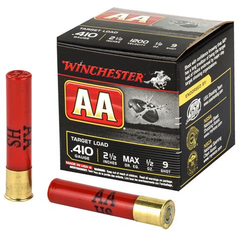 Winchester Aa Target Load 410 Gauge 25 9 5 Oz Shotshell 25 Rd