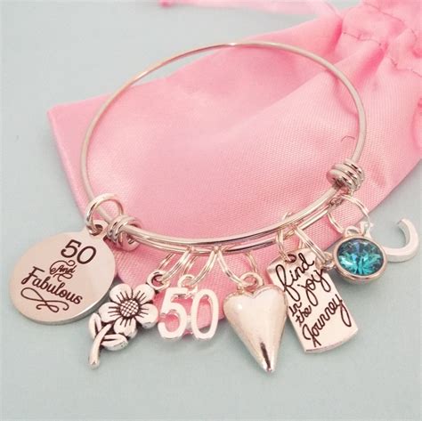 50th Birthday Charm Bracelet T For Woman Turning 50 50th Birthday