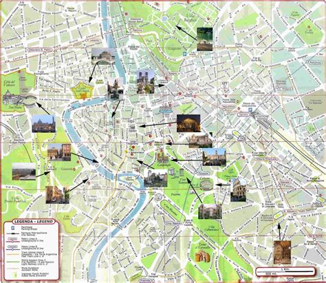 Map Of Rome With Attractions Italy Trip Planning Rome Tourist Italy
