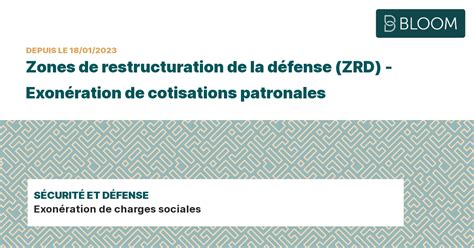 Zones De Restructuration De La Défense Zrd Aides Et Subventions
