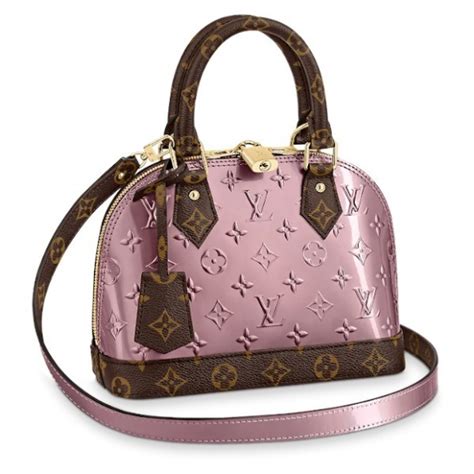 Louis Vuitton Metallic Monogram Vernis Alma Bb Bag M90583 Pale Pink