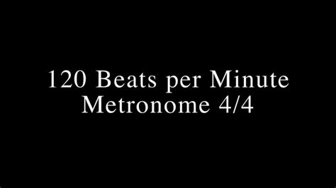 120 Beats Per Minute Metronome Click With Beats And 44 Bars Counting