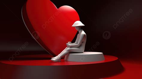 Heart Shaped Seat For 3d Figure Background Love Cartoon Heart Cartoon