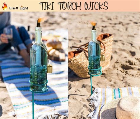 Wine Bottle Tiki Torch Kit 4 Pack By Ericx Light Includes 4 Long Life