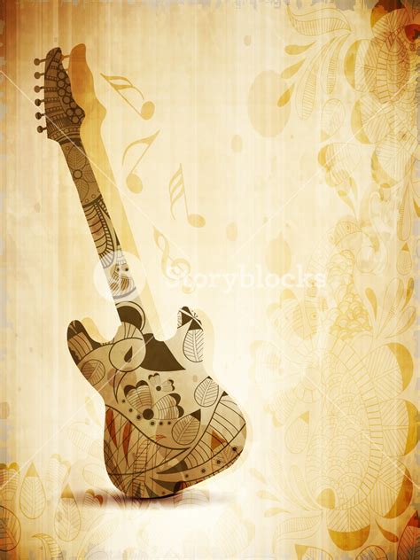 Music Concept With Guitar On Vintage Background Royalty