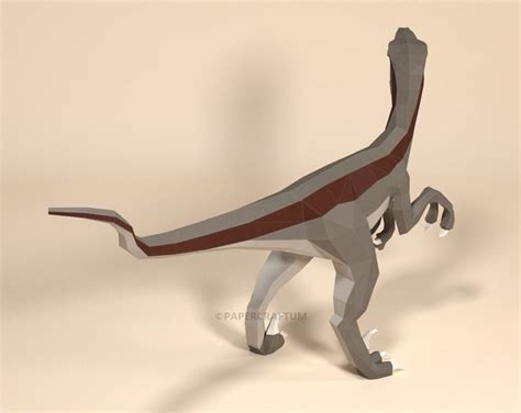 Raptor Papercraft 3d Velociraptor Papercraft Kit Dinosaur Etsy