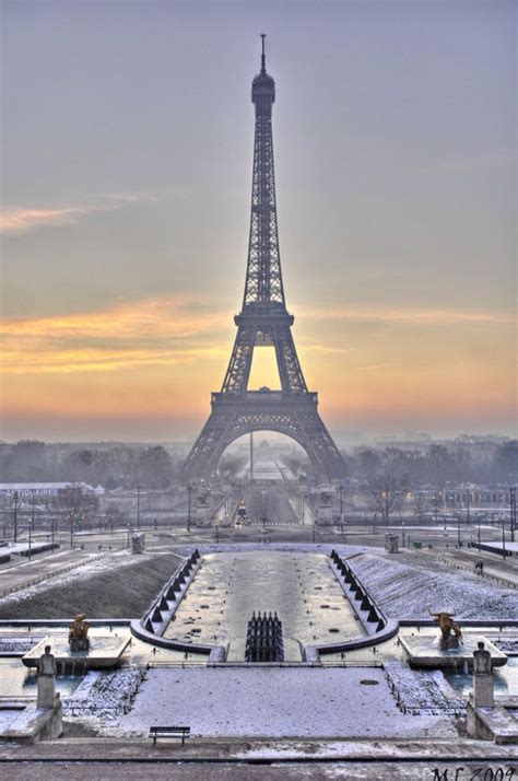 Eiffel Tower Horizon In Winter Paris Winter Paris Eiffel Tower