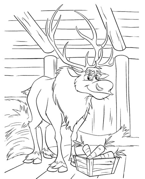 Sven Coloring Page Reindeer Frozen Topcoloringpages Net