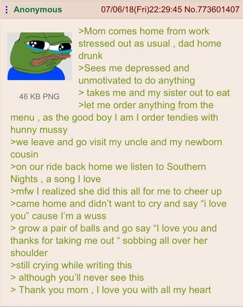 Anon Loves Mom R Greentext Greentext Stories Know Your Meme
