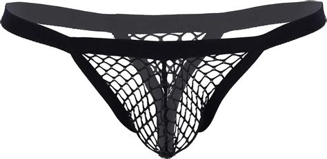 Kaerm Mens See Through Fishnet Low Rise Bikini Briefs Bulge Pouch G