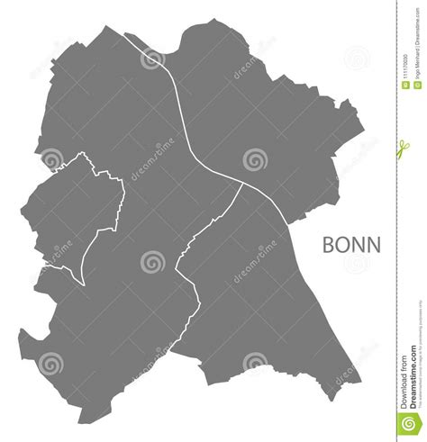 Bonn Stadtplan Mit Illustrations Schattenbildform Der Städte Grauer