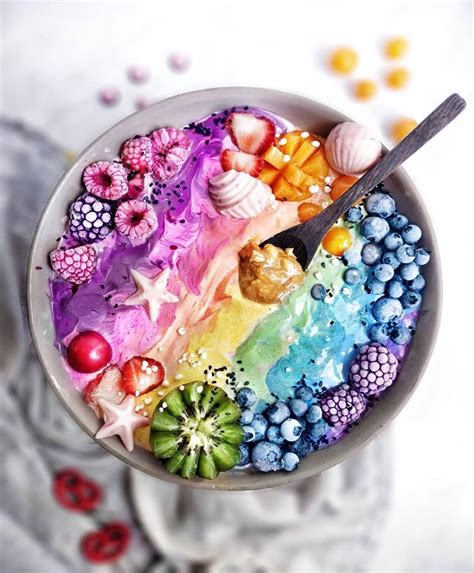 Smoothie Bowl Recipes On Instagram “rainbow In A Bowl By Delighted 🌈 Made With Yogurt With