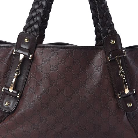 Gucci Guccissima Medium Pelham Shoulder Bag Dark Brown 566544