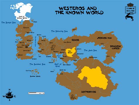 Map Of The World Of Ice And Fire Game Of Thrones Map Ice And Fire