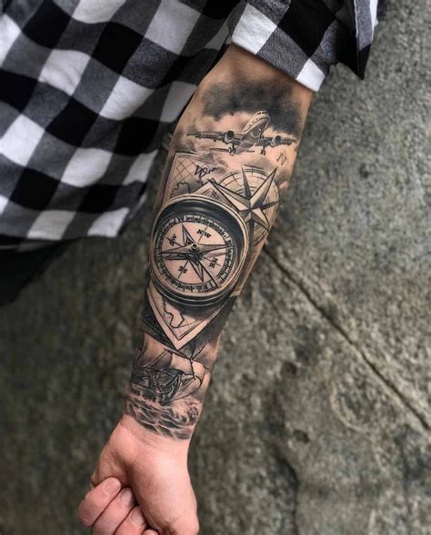 Half Sleeve Tattoo Ideas With Meaning Halfsleevetattoos Sleeve Tattoos Tattoos Compass Tattoo