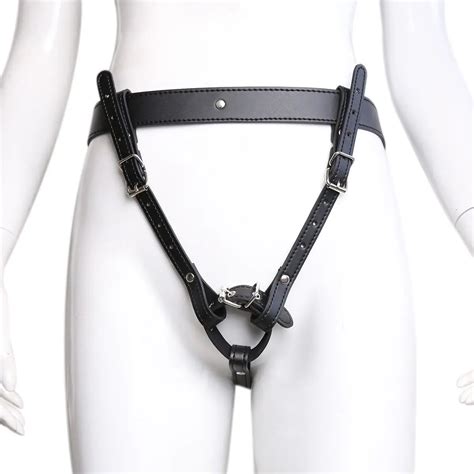 Leather Forced Orgasm Sex Belt Female Chastity Belt Magic Wand Bdsm Bondage Restraints Harness