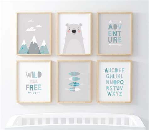 Adventure Nursery wall art, Nursery prints, Nursery decor, grey nursery prints, Nursery art ...