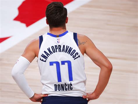Whats The Message On The Back Of Luka Doncics Jersey