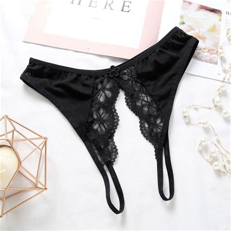 best quality new women sexy thong see through lace open crotch panties female crotchless panties