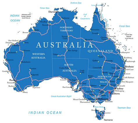 Australia Road Map Printable