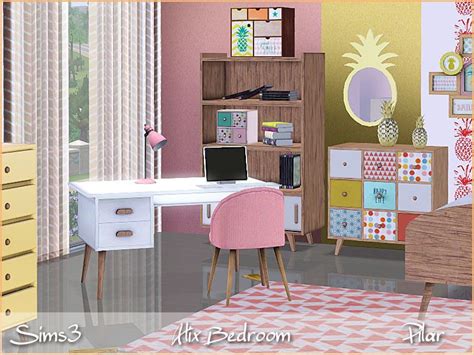 Refreshing Youth Bedroom In Tropical Colors Found In Tsr Category Sims